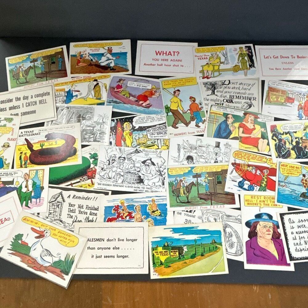 Vtg Postcards Lot of 20 **Random Selection!** Texas Funny Color Humor Laff Gram